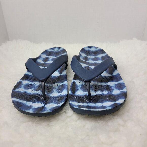 Crocs Kadee  Flip Flop Sandals Womens Size 9 Comfort Tie Dyed Blue - Picture 3 of 10